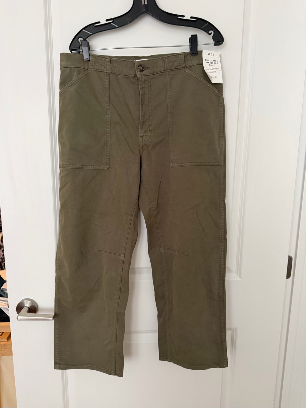 Madewell Olive Green Darted Barrel Pants